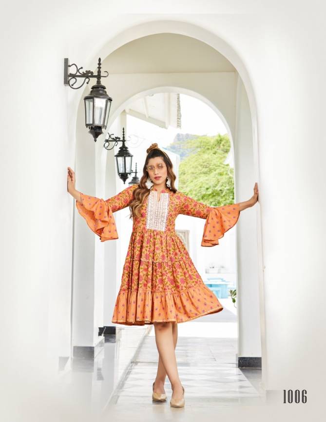 Flair Talk 1 Party Wear Wholesale Tunic Short Kurti Collection